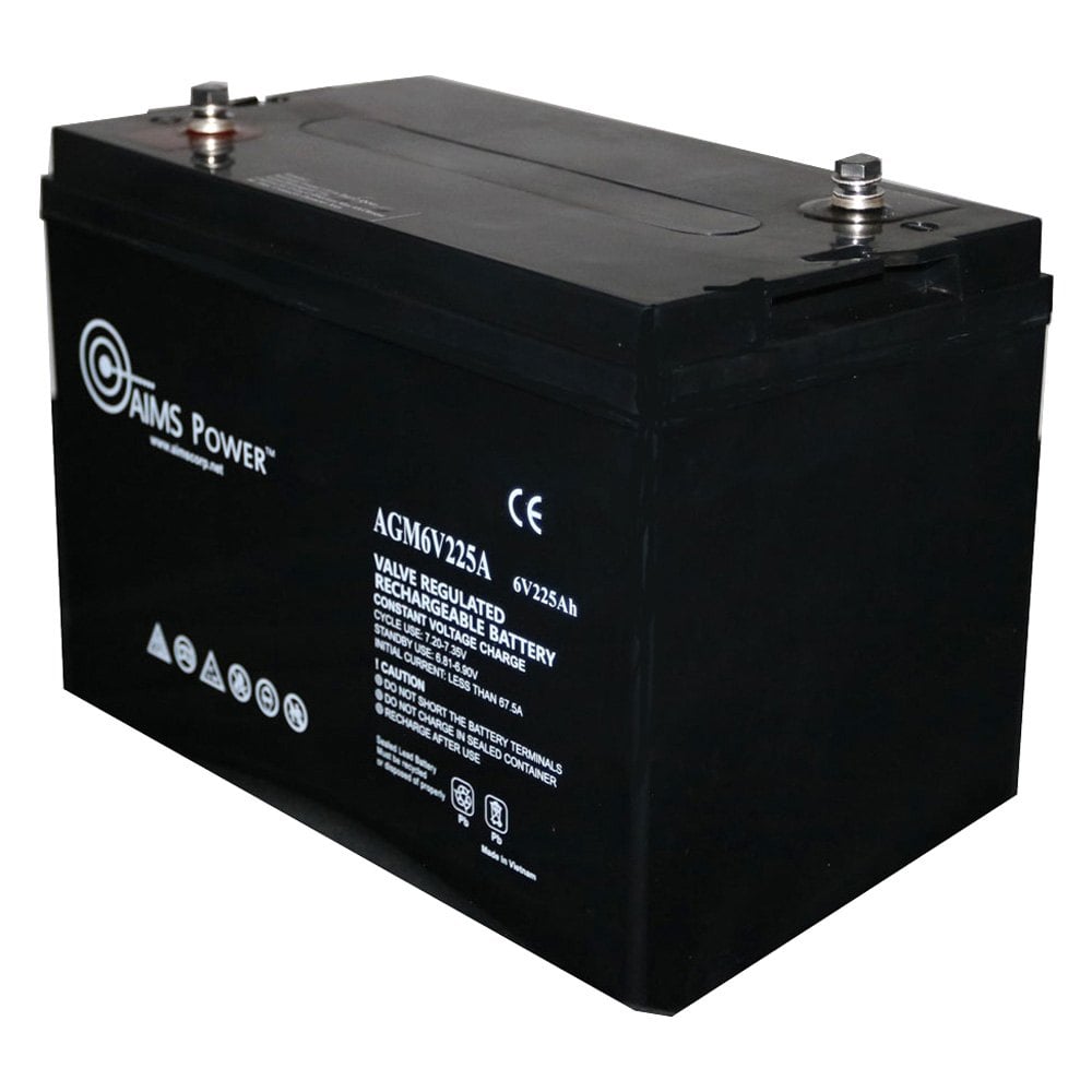 AIMS Power® AGM6V225A - AGM 6V 225Ah Heavy Duty Deep Cycle Battery ...