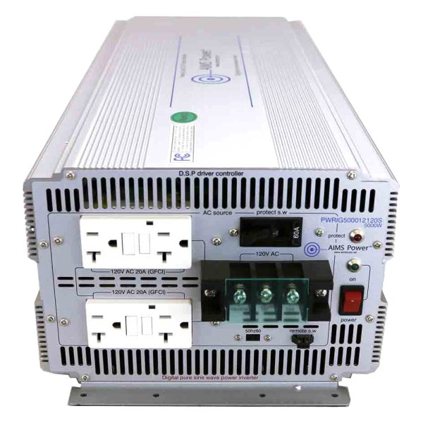 AIMS Power® - 5000W 12V 50/60Hz Industrial Pure Sine Inverter