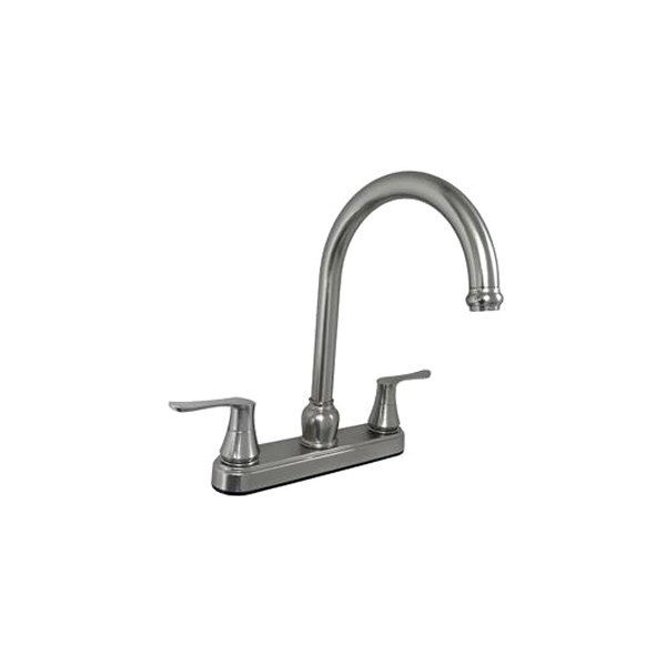 American Brass® - Brushed Nickel Plastic J-Spout Kitchen Faucet with Levers Handles