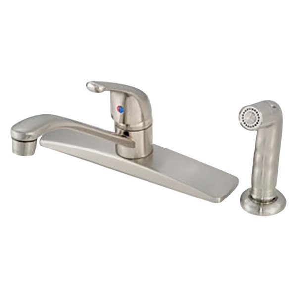 American Brass® - Brushed Nickel Brass Kitchen Faucet for 4-Hole Sink