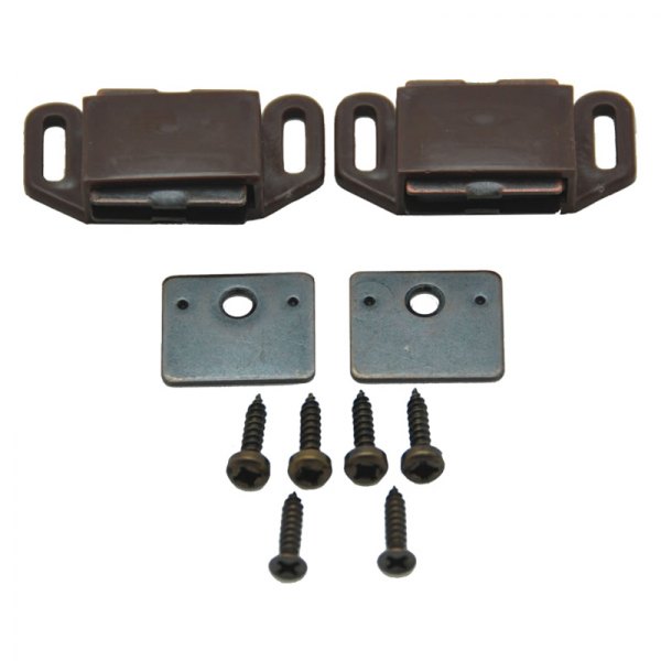 AP Products® - Brown Side Mount Magnetic Cabinet Catch Set with Flat Strike