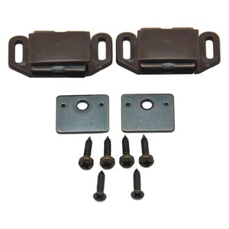 AP Products® 013-012 - Brown Side Mount Magnetic Cabinet Catch Set with Flat Strike