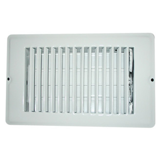 AP Products® - 4" x 10" White Metal Dampered Floor Register