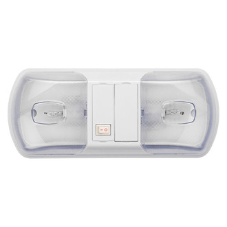 AP Products® - Brilliant Light Series Oblong Surface Mount Incandescent Double Bulbs Overhead Light with Switch (12.0"L x 5.3"W x 2.0"D)