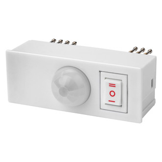 AP Products® - Brilliant Light™ Single SPST On/Off/On Rectangular Labled White Motion Detector Module with Face Plate