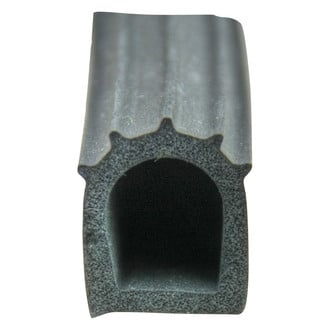 AP Products® - 50' Black EPDM Sponge Rubber Door/Window D-Seal with Ribs