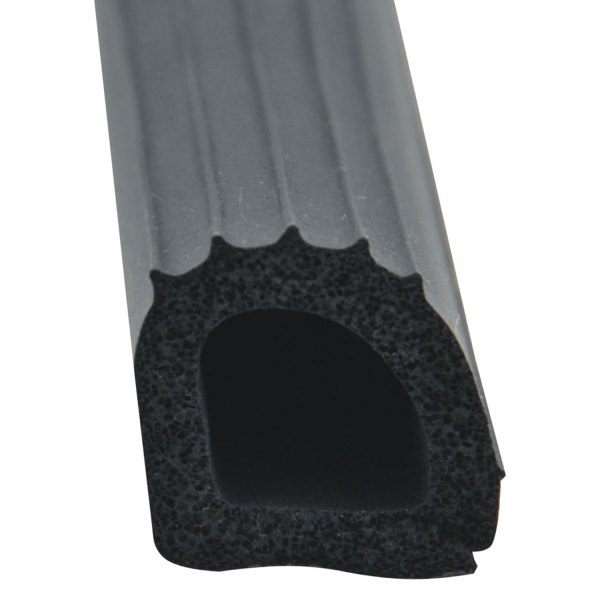 AP Products® - 50' Black EPDM Sponge Rubber Door/Window D-Seal with Ribs