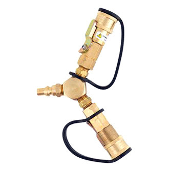 Marshall® - Brass LP Gas Adapter Fitting (1/4" Male Quick Disconnect to 1/4" Female Quick Disconnect with Shut-Off)