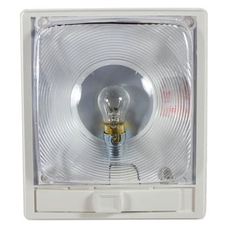 Arcon® - Economy Series Rectangular Surface Mount Incandescent Overhead Dome Light with Switch