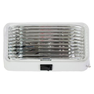 Arcon® - Rectangular Clear Lens White Case Incandescent Porch/Utility Light With Switch