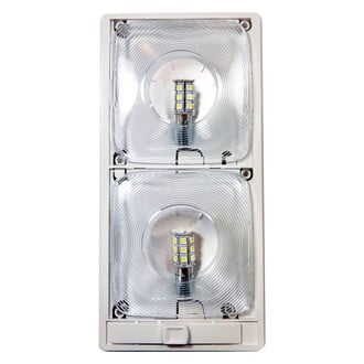 Arcon® 20668 - EC-Lite Series Rectangular Surface Mount LED Double Bulbs Overhead Light with Switch (11.5"L x 5.5"W x 1.6"D)