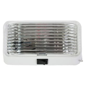 Arcon® - Rectangular Clear Lens White Case LED Porch/Utility Light With Switch