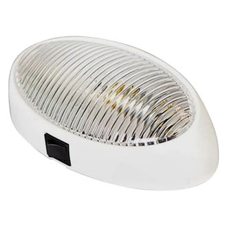 Arcon® 51252 - Oval Clear Lens White Case Incandescent Porch/Utility Light With Switch