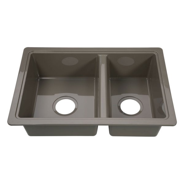 Lippert® - Plastic Stainless Steel Drop-In Rectangular Double Bowl Kitchen Sink