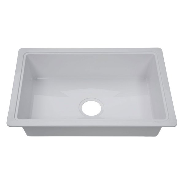 Lippert® - Plastic White Drop-In Rectangular Single Bowl Kitchen Sink