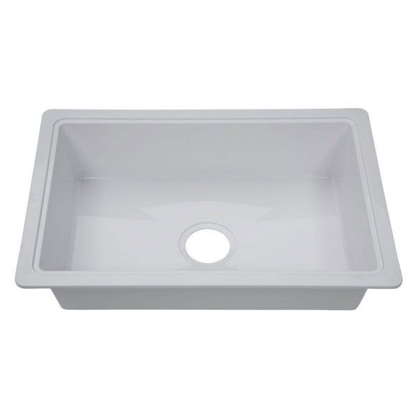 Lippert® - Plastic White Drop-In Rectangular Single Bowl Kitchen Sink