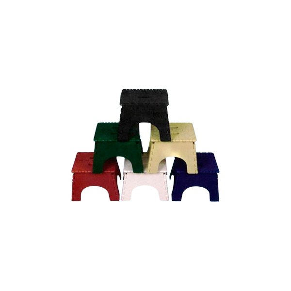 B&R Plastics® - E-Z FOLDZ™ Plastic Tan/White/Blue/Red/Green/Brown Folding Step Stool Set