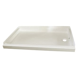 Specialty Recreation® - Parchment Plastic Rectangular Shower Pan with Right Hand Drain (36"L x 24"W)