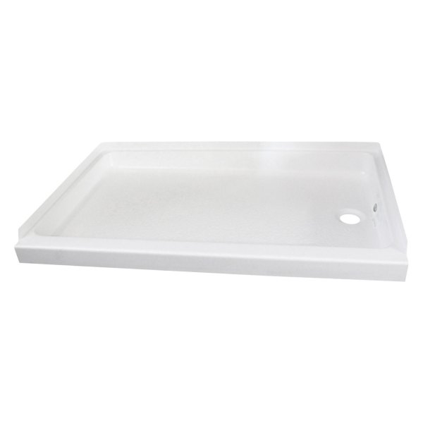 Specialty Recreation® - White Plastic Rectangular Heavy Duty Shower Pan with Right Hand Drain