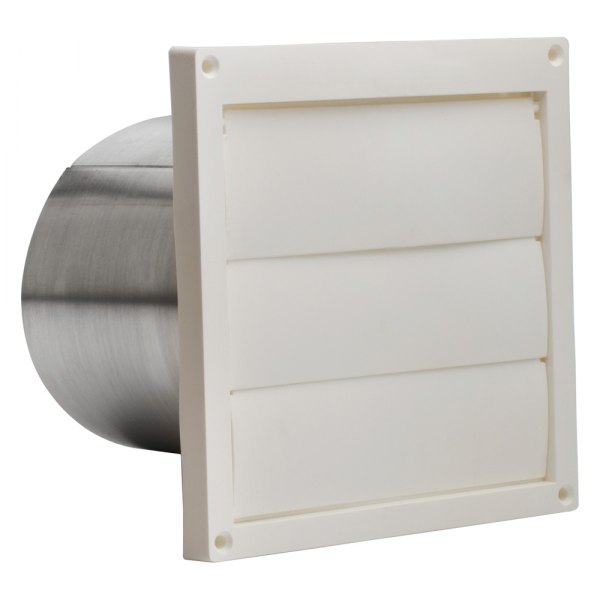 Broan-Nutone® - 6" Round Duct White Plastic Louvered Wall Cap