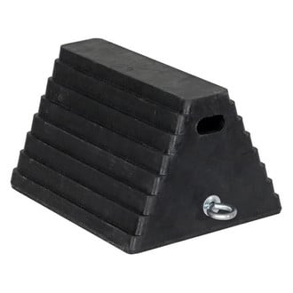 Buyers® - Black Rubber Heavy Duty Wheel Chock with Chain Eye