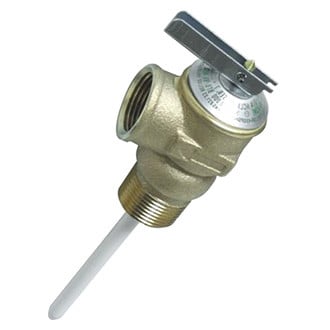 Camco® - 3/4"Dia Water Heater Temperature and Pressure Valve with 4" Probe Coated