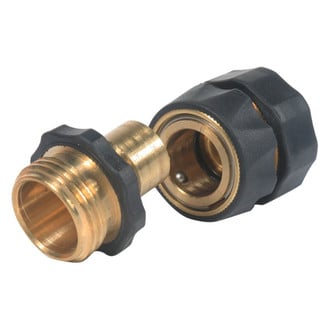 Camco® - Brass Quick Hose Connect (3/4" MPT x 3/4" FPT)
