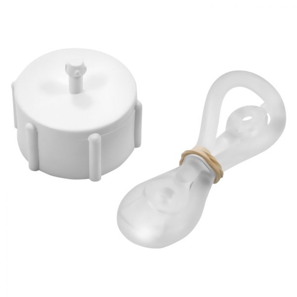 3/4" FPT White Plastic Hose Plug with Lanyard
