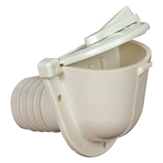 Camco® - Ivory Plastic Gravity Flush Spout Water Fill with Sliding Lock