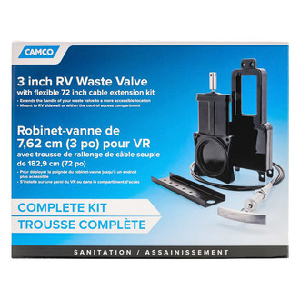 Camco® - 3" Black Replacement Waste Valve Handle with 72" Handle Cable