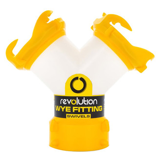 Camco® - Revolution™ Clear/Yellow Wye Sewer Fitting (3"Lug x 3"Bayonet x 3"Bayonet)