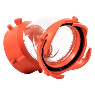 Camco® 39847 - RhinoFLEX™ 45° Clear/Red Fittings Transparent (3"Bayonet x 3"Lug)