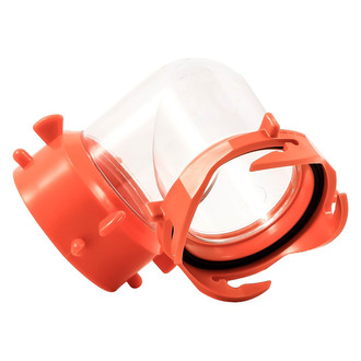 Camco® 39857 - RhinoFLEX™ 90° Clear/Red Fittings Transparent (3"Bayonet x 3"Lug)