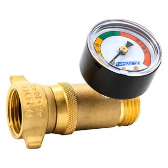 Camco® - Brass Water Pressure Regulator with Gauge (3/4" FPT x 3/4" MPT)