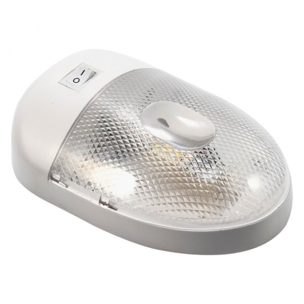 Camco® - Oblong 160 lm Surface Mount LED Single Bulb Overhead Light with Switch (7.0"L x 2.0"W x 1.3"D)