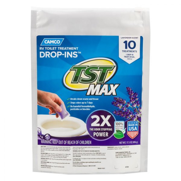 Camco® - TST MAX Drop-Ins™ 17.5 oz. Lavender Toilet Treatment (10 Pieces)