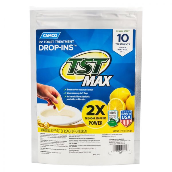 Camco® - TST MAX Drop-Ins™ 17.5 oz. Lemon Toilet Treatment (10 Pieces)