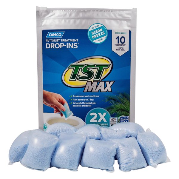 Camco® - TST MAX Drop-Ins™ 17.5 oz. Ocean Breeze Toilet Treatment (10 Pieces)