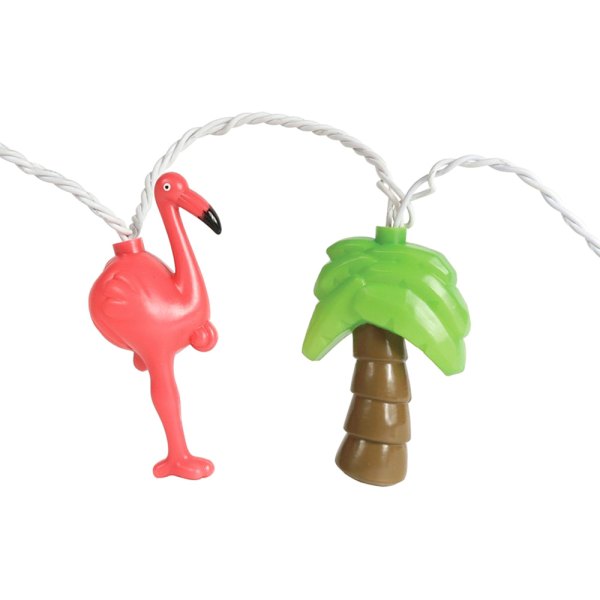Camco® - 8' Flamingos and Palm Trees Party Lights