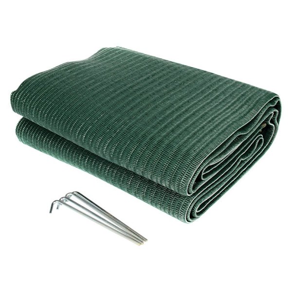 Camco® - 12'W Woven Poly-Vinyl Green Reversible Awning Mat