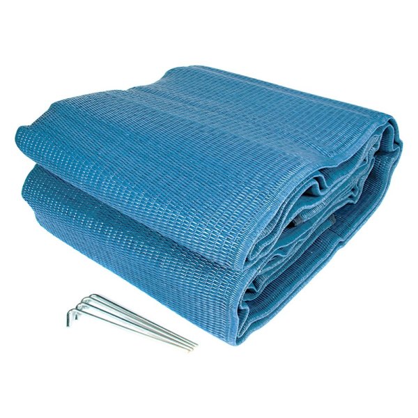 Camco® - 12'W Woven Poly-Vinyl Blue Reversible Awning Mat