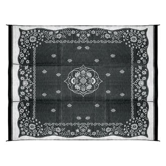 Camco® - 12'W x 9'L Charcoal Oriental Fabric Outdoor Mat