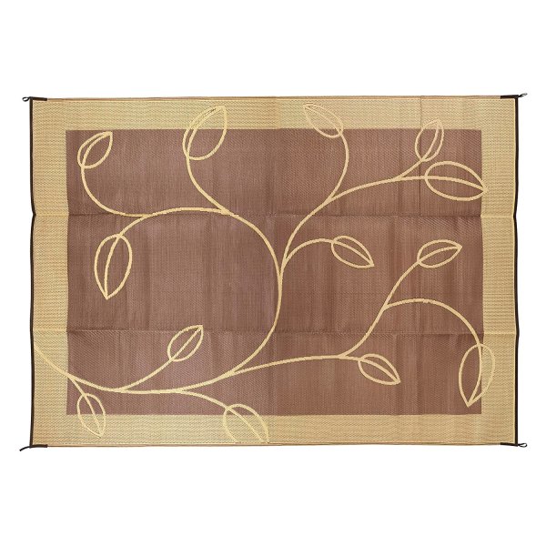Camco® - Open Air™ 19'W Fabric Brown/Tan Leaf Outdoor Mat