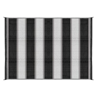 Camco® - 9'W x 6'L Charcoal Stripe Fabric Outdoor Mat