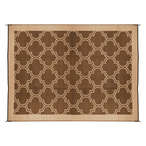 Camco® - 9'W x 6'L Brown/Tan Fabric Outdoor Mat