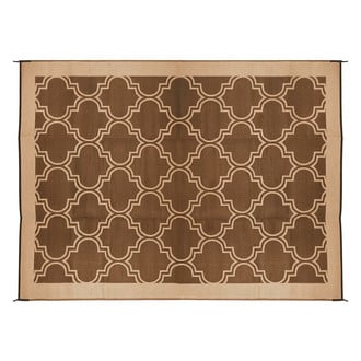 Camco® - 9'W x 6'L Brown/Tan Lattice Fabric Outdoor Mat
