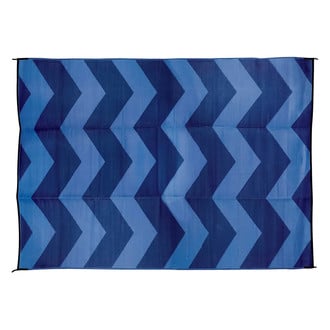 Camco® 42878 - 9'W x 6'L Blue Chevron Fabric Outdoor Mat