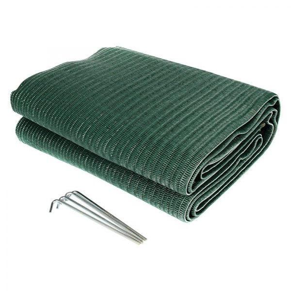 Camco® - 9'W Woven Poly-Vinyl Green Reversible Awning Mat