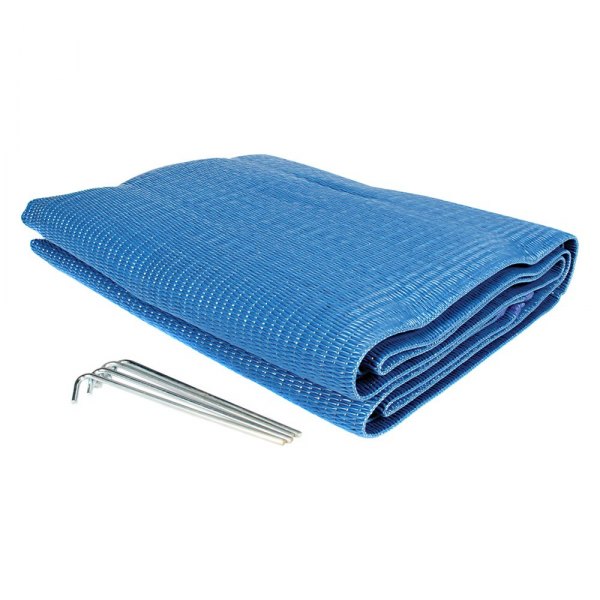 Camco® - 9'W x 6'L Blue Woven Poly-Vinyl Reversible Awning Mat