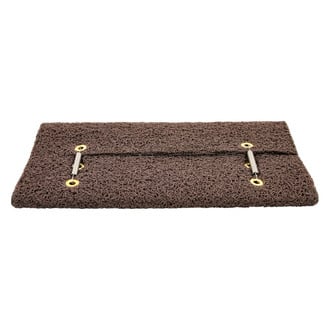Camco® - Premium™ Brown 18"W Turf Straight Entry Step Rug with UV & TPE Backing